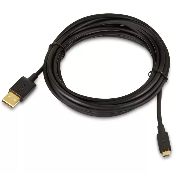 imageAmazon Basics USBA to Micro USB Fast Charging Cable 480Mbps Transfer Speed with GoldPlated Plugs USB 20 10 Foot Black10 Feet