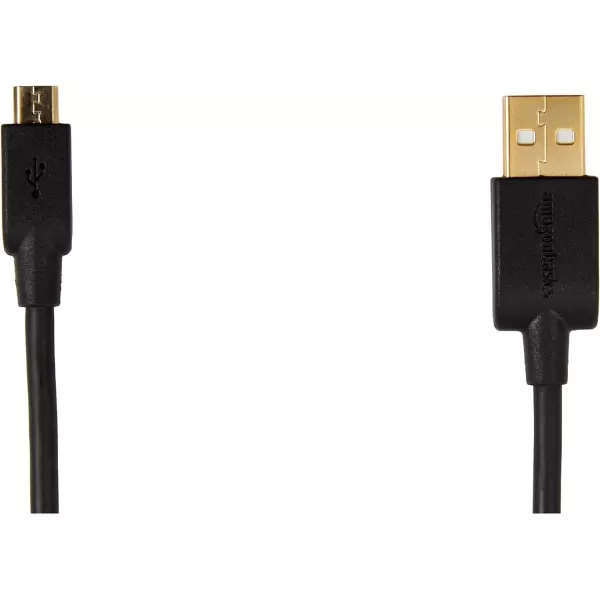 imageAmazon Basics USBA to Micro USB Fast Charging Cable 480Mbps Transfer Speed with GoldPlated Plugs USB 20 10 Foot Black10 Feet