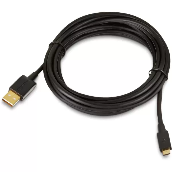 imageAmazon Basics USBA to Micro USB Fast Charging Cable 480Mbps Transfer Speed with GoldPlated Plugs USB 20 10 Foot Black10 Feet