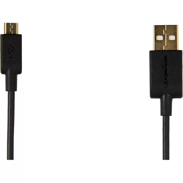 imageAmazon Basics USBA to Micro USB Fast Charging Cable 480Mbps Transfer Speed with GoldPlated Plugs USB 20 10 Foot Black3 Feet