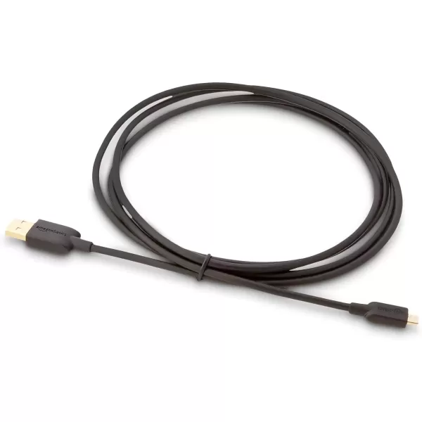 imageAmazon Basics USBA to Micro USB Fast Charging Cable 480Mbps Transfer Speed with GoldPlated Plugs USB 20 10 Foot Black6 Feet