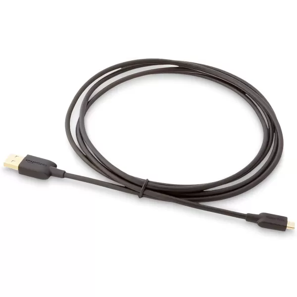 imageAmazon Basics USBA to Micro USB Fast Charging Cable 480Mbps Transfer Speed with GoldPlated Plugs USB 20 10 Foot Black6 Feet