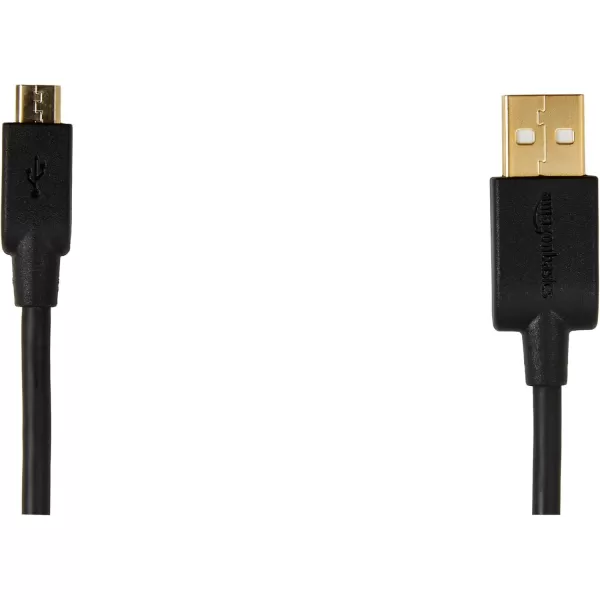 imageAmazon Basics USBA to Micro USB Fast Charging Cable 480Mbps Transfer Speed with GoldPlated Plugs USB 20 10 Foot Black6 Feet