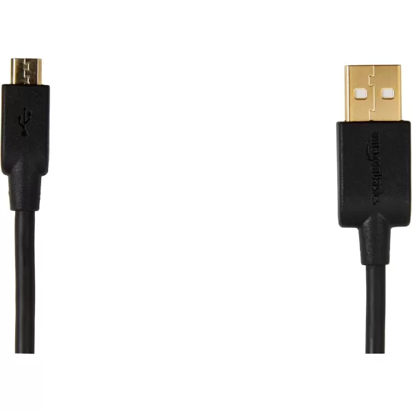 imageAmazon Basics USBA to Micro USB Fast Charging Cable 480Mbps Transfer Speed with GoldPlated Plugs USB 20 10 Foot Black6 Feet