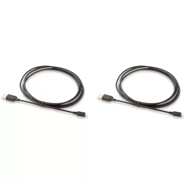 imageAmazon Basics USBA to Micro USB Fast Charging Cable 480Mbps Transfer Speed with GoldPlated Plugs USB 20 10 Foot Black6 Feet