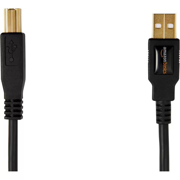 imageAmazon Basics USBA to USBB 20 Cable with 480 Mbps Transfer Speed for Printer or External Hard Drive GoldPlated Connectors 6 Foot Black10 Feet