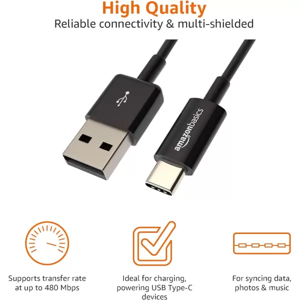 imageAmazon Basics USBC to USBA 20 Fast Charger Cable 480Mbps Speed USBIF Certified for Apple iPhone 1615 iPad Samsung Galaxy Tablets Laptops 3 Foot BlackBlack