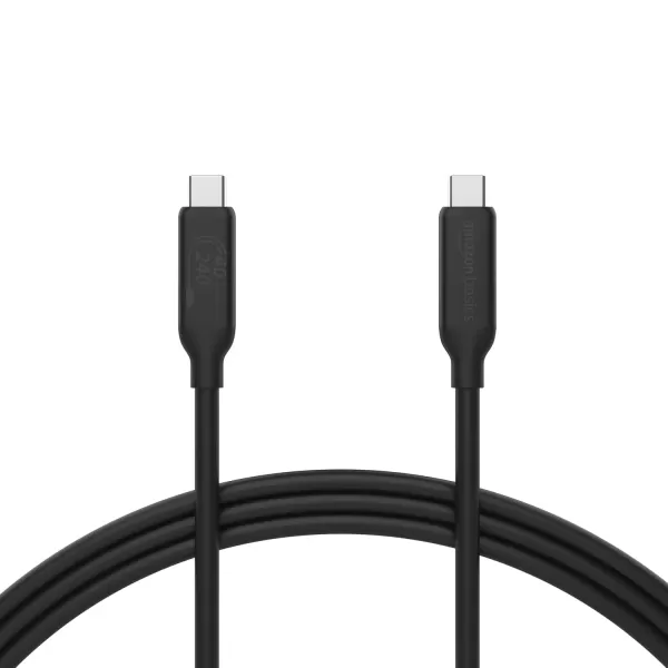 imageAmazon Basics USBC to USBC 4 Fast Charger Cable 40 Gbps 8K Video 240W USBIF Cert Thunderbolt 43 Compatible for Apple iPhone 1615 iPad Samsung Galaxy Tablets Laptops 33 Foot Black33 Foot