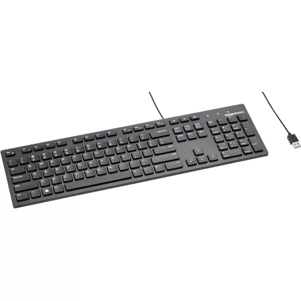 imageAmazon Basics Wired Keyboard FullSized QWERTY Layout Black