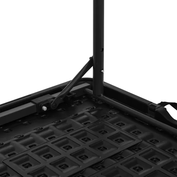 imageAmazon Basics 4 Foot Rectangular Folding Dining Table 4 Adjustable Height Settings with Carrying Handle Indoor ampamp Outdoor Washed Black 478 x 239 x 339 inchesWashed Black