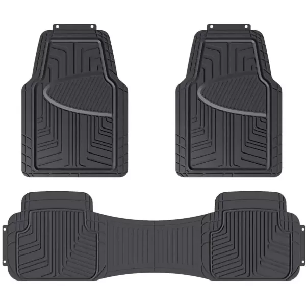 imageAmazon Basics 4Piece Heavy Duty PVC Floor Mats with Cargo Liner and Rear Waterproof Trim To Fit Car Mats BlackBlack