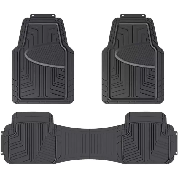 imageAmazon Basics 4Piece Heavy Duty PVC Floor Mats with Cargo Liner and Rear Waterproof Trim To Fit Car Mats BlackBlack