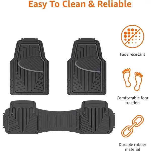 imageAmazon Basics 4Piece Heavy Duty PVC Floor Mats with Cargo Liner and Rear Waterproof Trim To Fit Car Mats BlackBlack