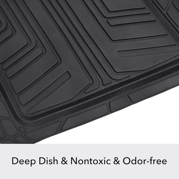 imageAmazon Basics 4Piece Heavy Duty PVC Floor Mats with Cargo Liner and Rear Waterproof Trim To Fit Car Mats BlackBlack