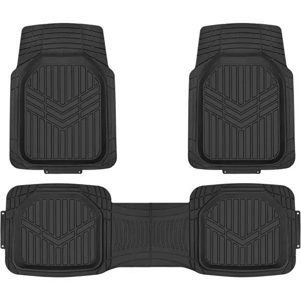 imageAmazon Basics 4Piece Heavy Duty PVC Floor Mats with Cargo Liner and Rear Waterproof Trim To Fit Car Mats BlackBlack