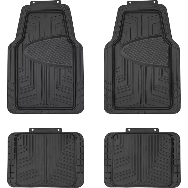 imageAmazon Basics 4Piece Heavy Duty PVC Floor Mats with Cargo Liner and Rear Waterproof Trim To Fit Car Mats BlackBlack