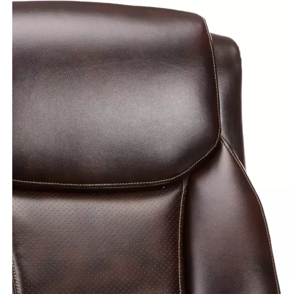 imageAmazon Basics Big ampamp Tall Executive Office Desk Chair with Lumbar Support Adjustable Height 350 Lb Capacity Brown Pewter FinishBlack