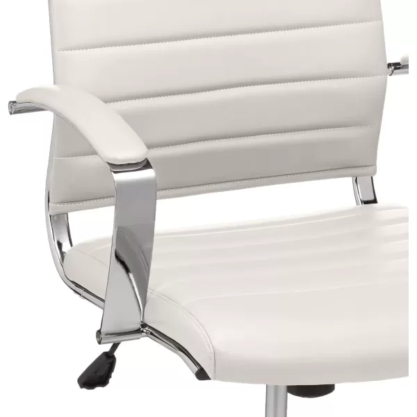 imageAmazon Basics HighBack Swivel Desk Chair Ergonomic Ribbed Faux Leather Upholstery Lumbar Support Home Modern Style Brick Red 2475quotD x 2325quotW x 4525quotHStunning White