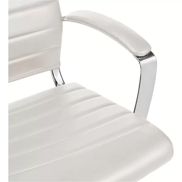 imageAmazon Basics HighBack Swivel Desk Chair Ergonomic Ribbed Faux Leather Upholstery Lumbar Support Home Modern Style Brick Red 2475quotD x 2325quotW x 4525quotHStunning White