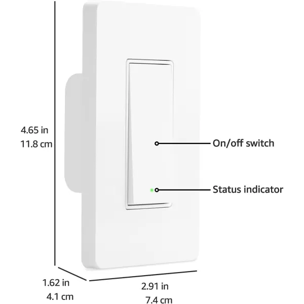 imageAmazon Basics Smart Dimmer Switch Single Pole Works with Alexa Only 24 GHz WiFi No Hub Required White3Way