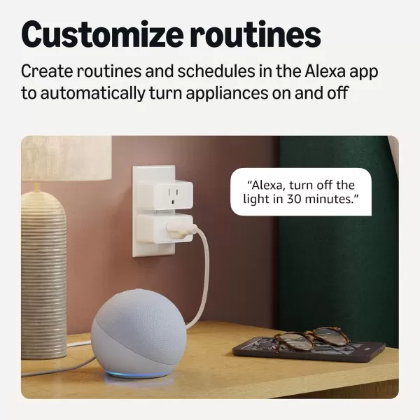 imageAmazon Basics Smart Plug Works with Alexa Only 24 GHz WiFi No Hub Required 1Pack White1Pack