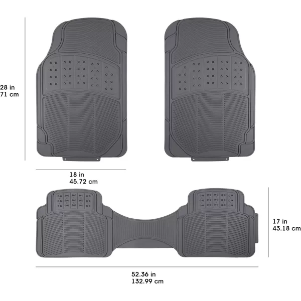 imageAmazon Basics Universal PVC Faux Rubber Car Floor Mats All Weather Protection Waterproof Flexible Trim to Fit for 95 Automotive SUV Sedans Trucks Charcoal Pure Grey Solid Gray Pack of 3Gray