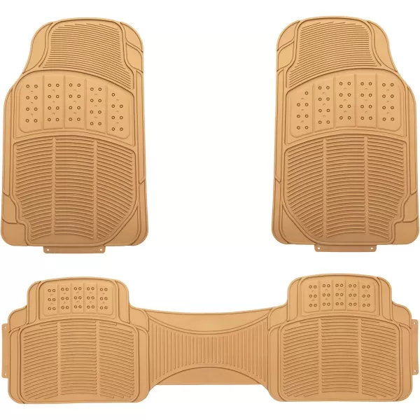 imageAmazon Basics Universal PVC Faux Rubber Car Floor Mats All Weather Protection Waterproof Flexible Trim to Fit for 95 Automotive SUV Sedans Trucks Charcoal Pure Grey Solid Gray Pack of 3Beige