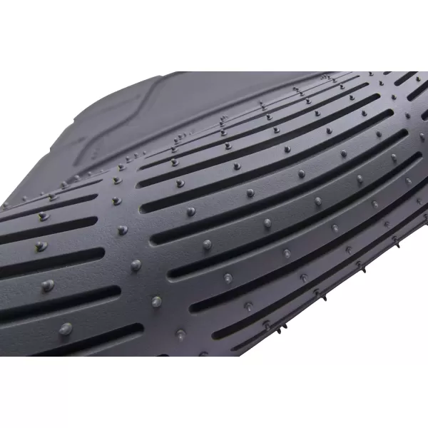 imageAmazon Basics Universal PVC Faux Rubber Car Floor Mats All Weather Protection Waterproof Flexible Trim to Fit for 95 Automotive SUV Sedans Trucks Charcoal Pure Grey Solid Gray Pack of 3Gray