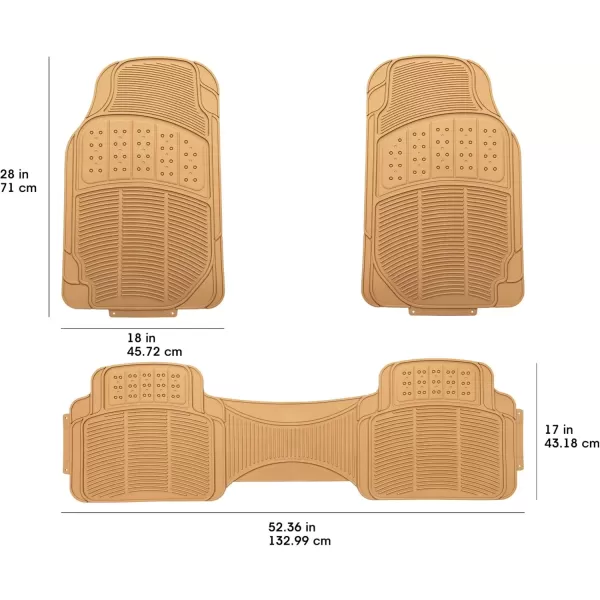 imageAmazon Basics Universal PVC Faux Rubber Car Floor Mats All Weather Protection Waterproof Flexible Trim to Fit for 95 Automotive SUV Sedans Trucks Charcoal Pure Grey Solid Gray Pack of 3Beige