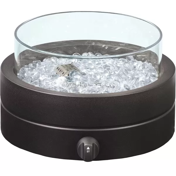 imageAmazon Basics 14Inch 9000 BTU Round Tabletop Propane Gas Fire Pit BrownDark Brown