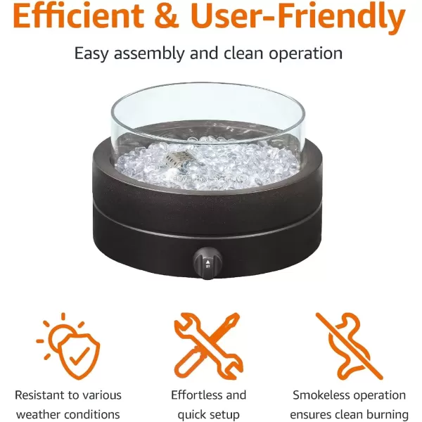 imageAmazon Basics 14Inch 9000 BTU Round Tabletop Propane Gas Fire Pit BrownDark Brown