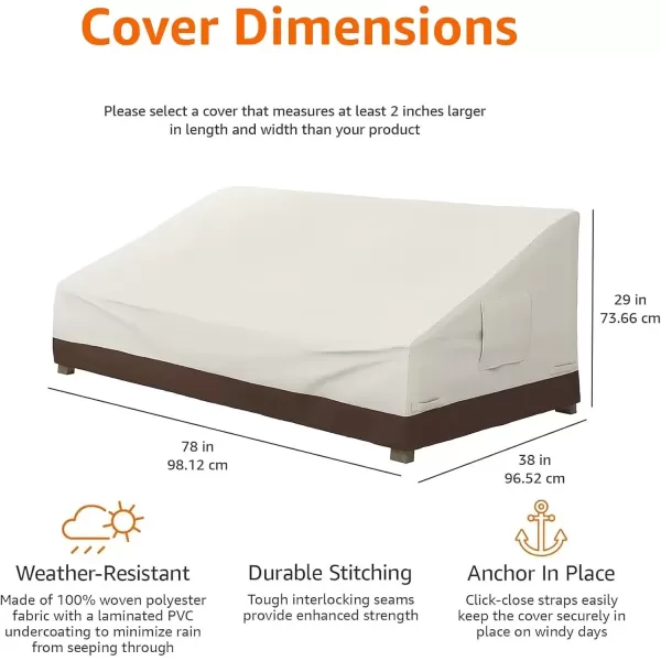 imageAmazon Basics 3Seater Outdoor Patio Deep Lounge Sofa Cover BeigeTan3Seater
