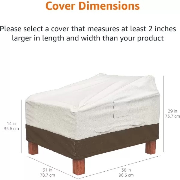 imageAmazon Basics 3Seater Outdoor Patio Deep Lounge Sofa Cover BeigeTanSet of 2