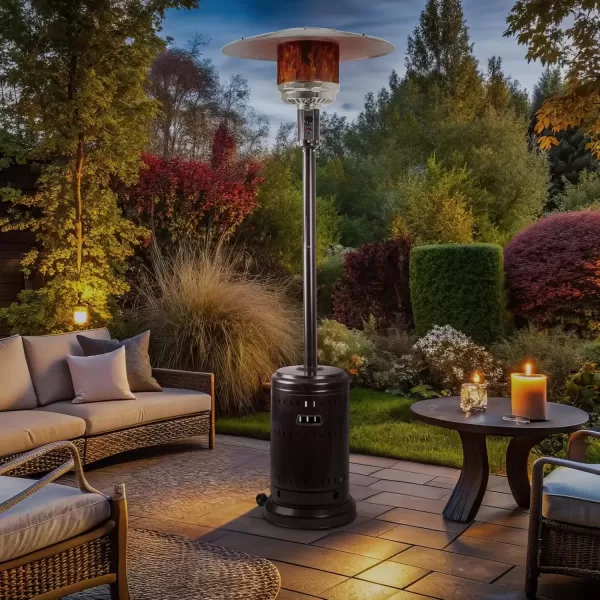 imageAmazon Basics 46000 BTU Outdoor Propane Patio Heater with Wheels Commercial ampamp Residential Havana Bronze 321 x 321 x 913 inches LxWxHHavana Bronze