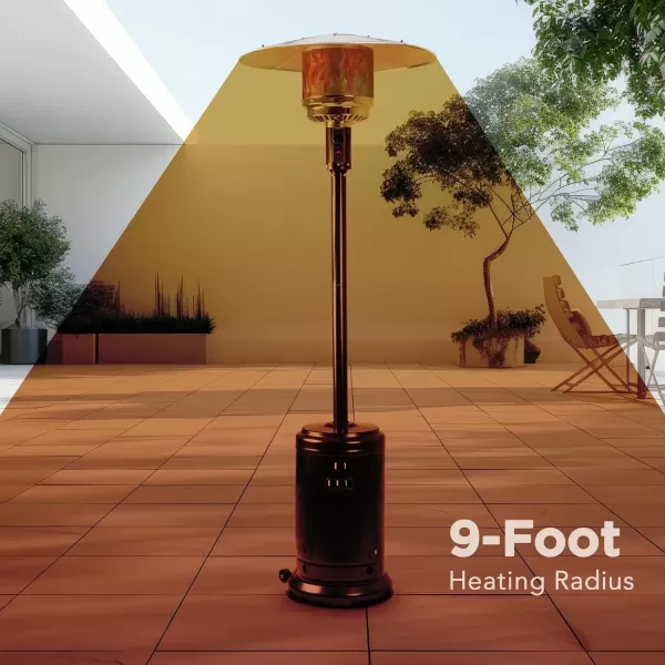 imageAmazon Basics 46000 BTU Outdoor Propane Patio Heater with Wheels Commercial ampamp Residential Havana Bronze 321 x 321 x 913 inches LxWxHHavana Bronze