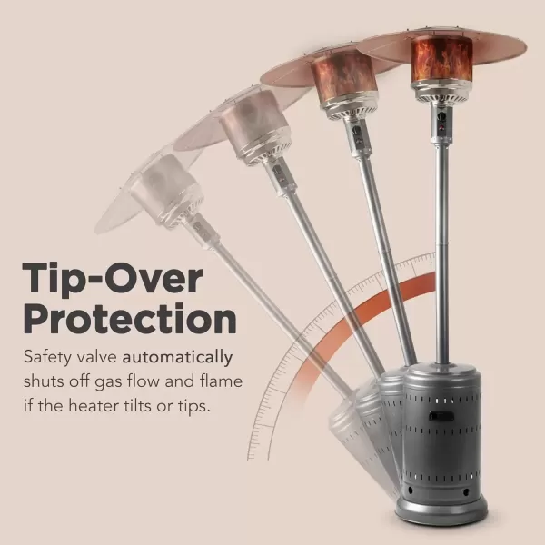 imageAmazon Basics 46000 BTU Outdoor Propane Patio Heater with Wheels Commercial ampamp Residential Havana Bronze 321 x 321 x 913 inches LxWxHSlate Gray