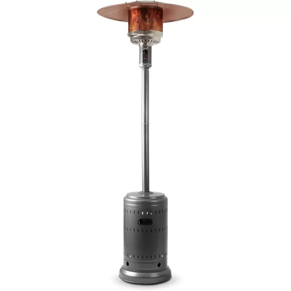 imageAmazon Basics 46000 BTU Outdoor Propane Patio Heater with Wheels Commercial ampamp Residential Havana Bronze 321 x 321 x 913 inches LxWxHSlate Gray
