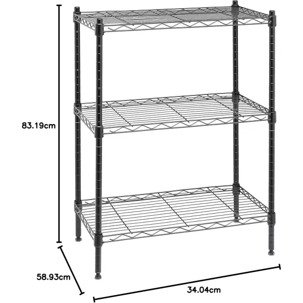 imageAmazon Basics 5Shelf Tower Adjustable Storage Shelving Unit Chrome 16quot D x 16quot W x 54quot HBlack