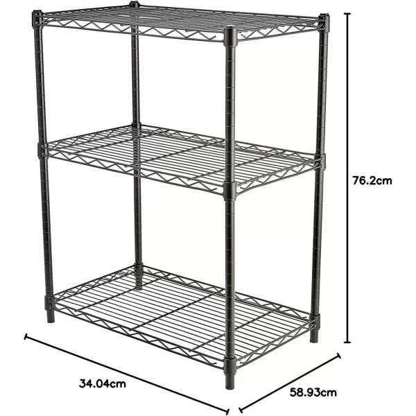 imageAmazon Basics 5Shelf Tower Adjustable Storage Shelving Unit Chrome 16quot D x 16quot W x 54quot HBlack