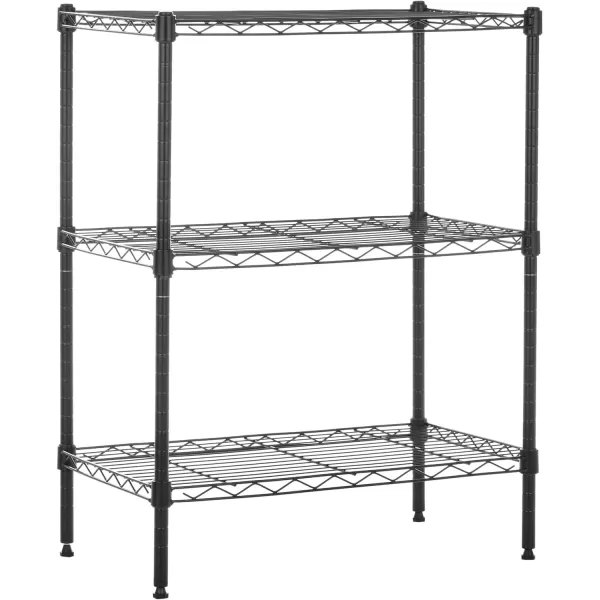 imageAmazon Basics 5Shelf Tower Adjustable Storage Shelving Unit Chrome 16quot D x 16quot W x 54quot HBlack