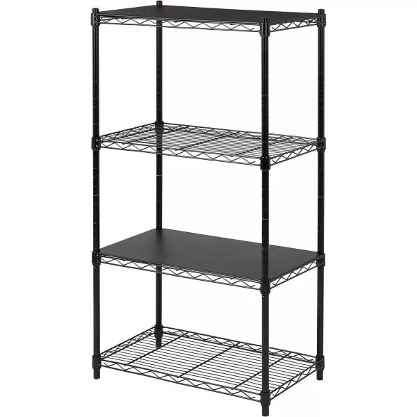 imageAmazon Basics 5Shelf Tower Adjustable Storage Shelving Unit Chrome 16quot D x 16quot W x 54quot HBlack