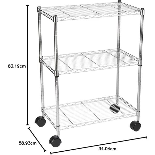 imageAmazon Basics 5Shelf Tower Adjustable Storage Shelving Unit Chrome 16quot D x 16quot W x 54quot HChrome