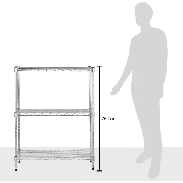 imageAmazon Basics 5Shelf Tower Adjustable Storage Shelving Unit Chrome 16quot D x 16quot W x 54quot HChrome