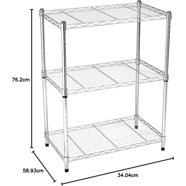 imageAmazon Basics 5Shelf Tower Adjustable Storage Shelving Unit Chrome 16quot D x 16quot W x 54quot HChrome