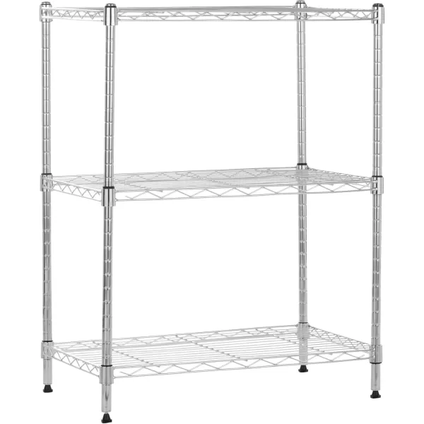 imageAmazon Basics 5Shelf Tower Adjustable Storage Shelving Unit Chrome 16quot D x 16quot W x 54quot HChrome