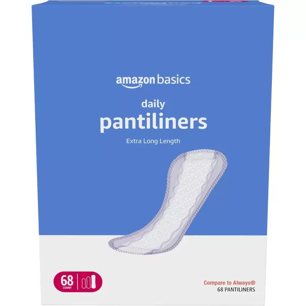 imageAmazon Basics Daily Pantiliner Long Length Unscented 40 Count 1 Pack Previously SolimoExtra Long