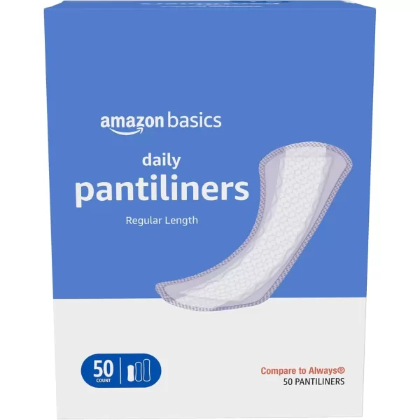 imageAmazon Basics Daily Pantiliner Long Length Unscented 40 Count 1 Pack Previously SolimoRegular