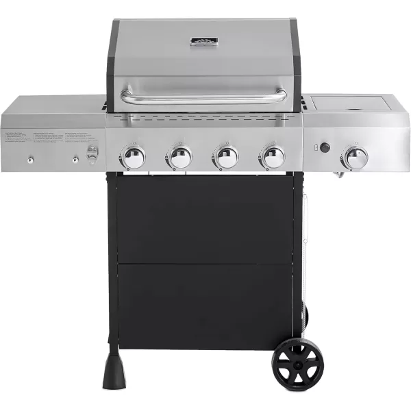 imageAmazon Basics Freestanding Gas Grill with Side Burner 6 Burner 66000 BTU Black4 Burner