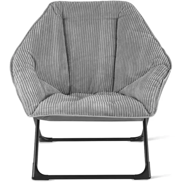 imageAmazon Basics Hexagon Shaped Chair with Foldable Metal Frame Grey 335quotD x 315quotW x 343quotHGrey