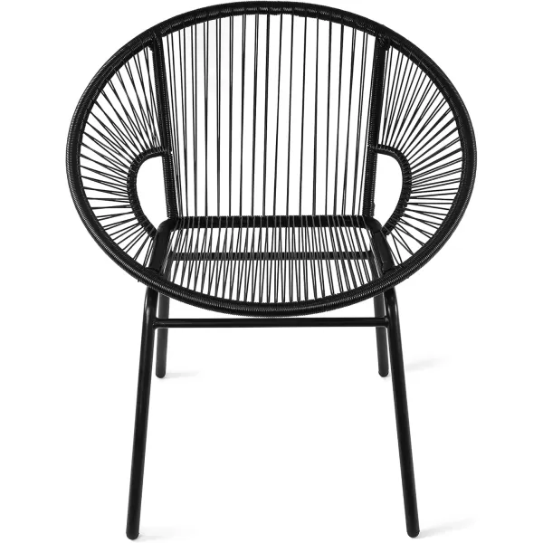 imageAmazon Basics Outdoor All Weather PE Wicker Club Chair with Steel Frame  2 Pack 315 x 248 x 2835 in BlackBlack
